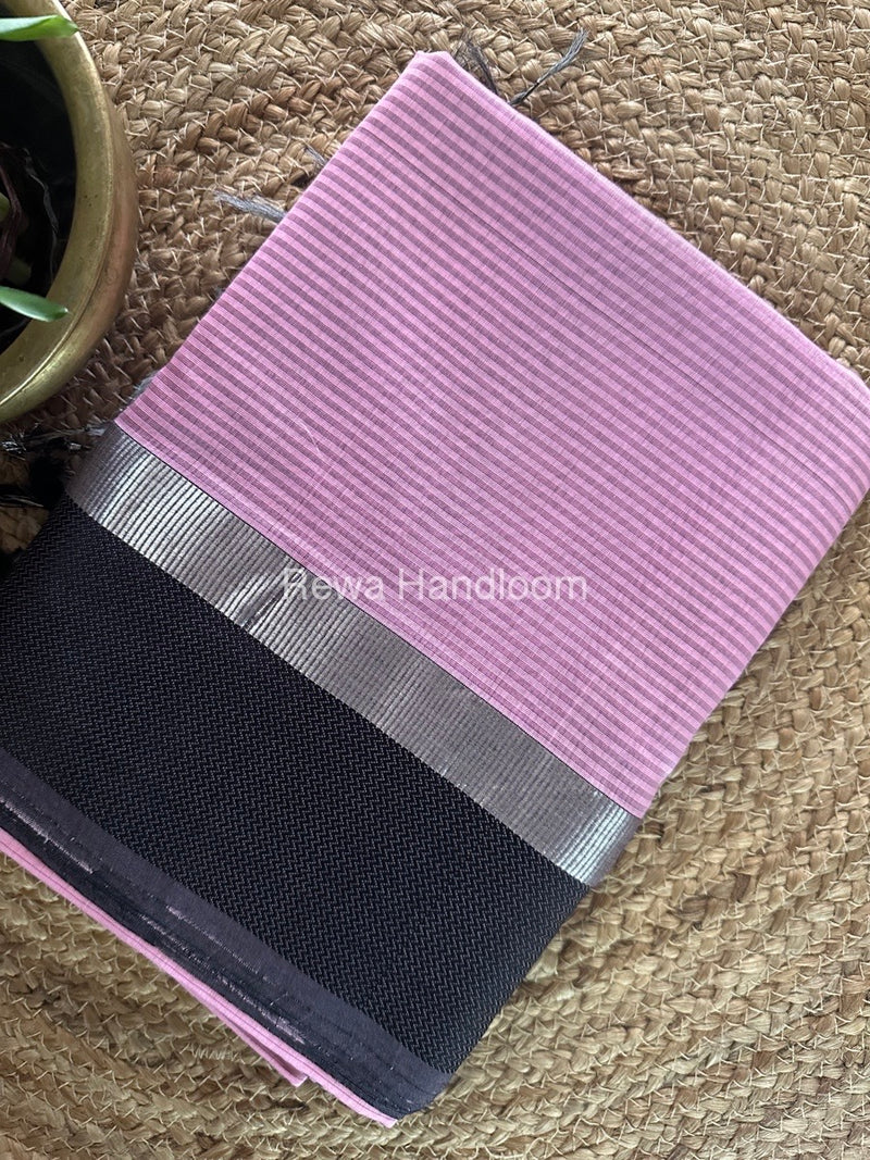 Maheshwari Baby Pink Resham Thread Border Saree RTBS03