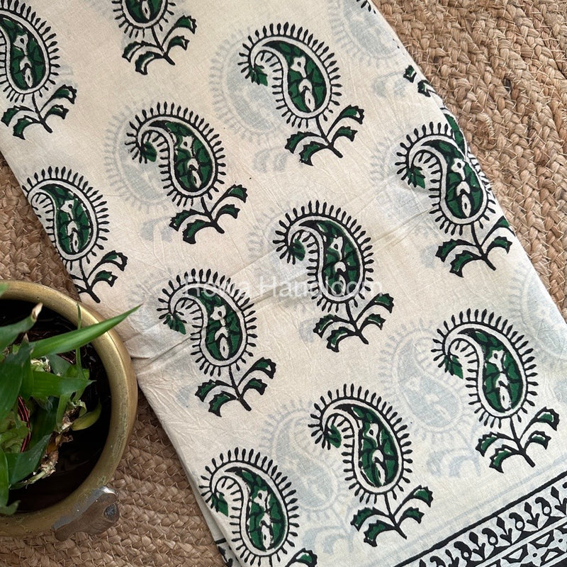 Cream Cotton Printed Saree CS03