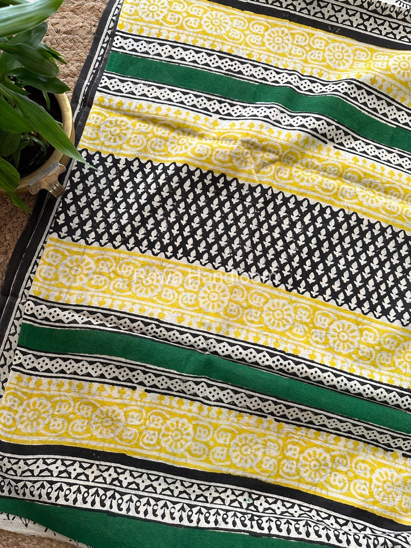 Cream Cotton Printed Saree CS03