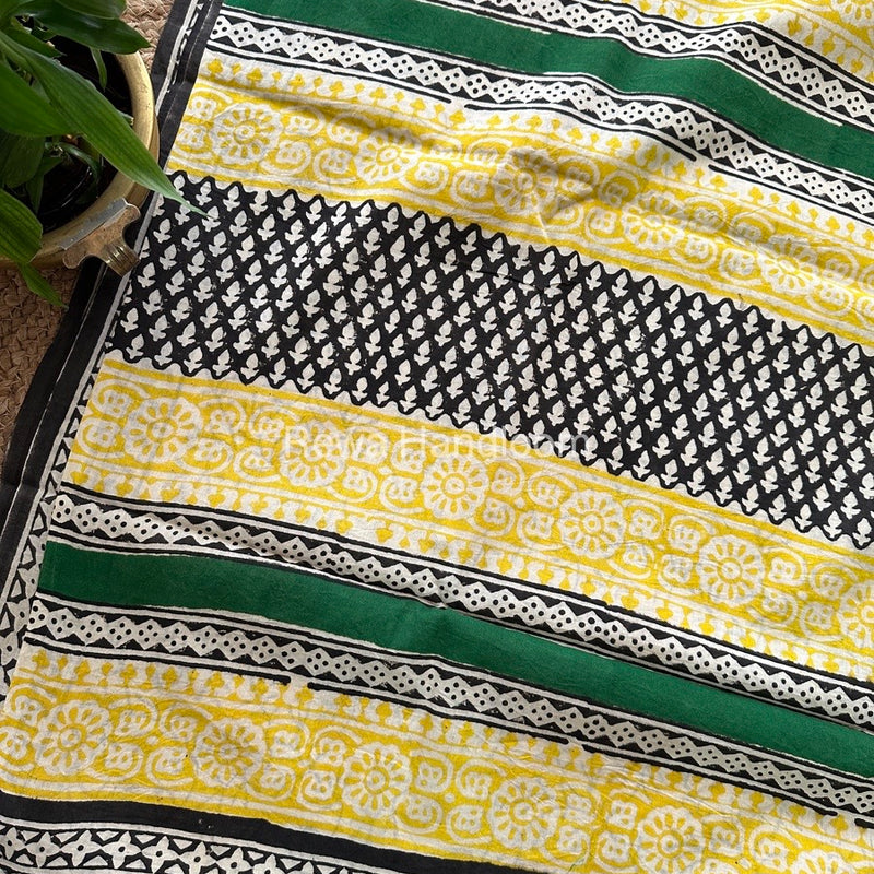 Cream Cotton Printed Saree CS03