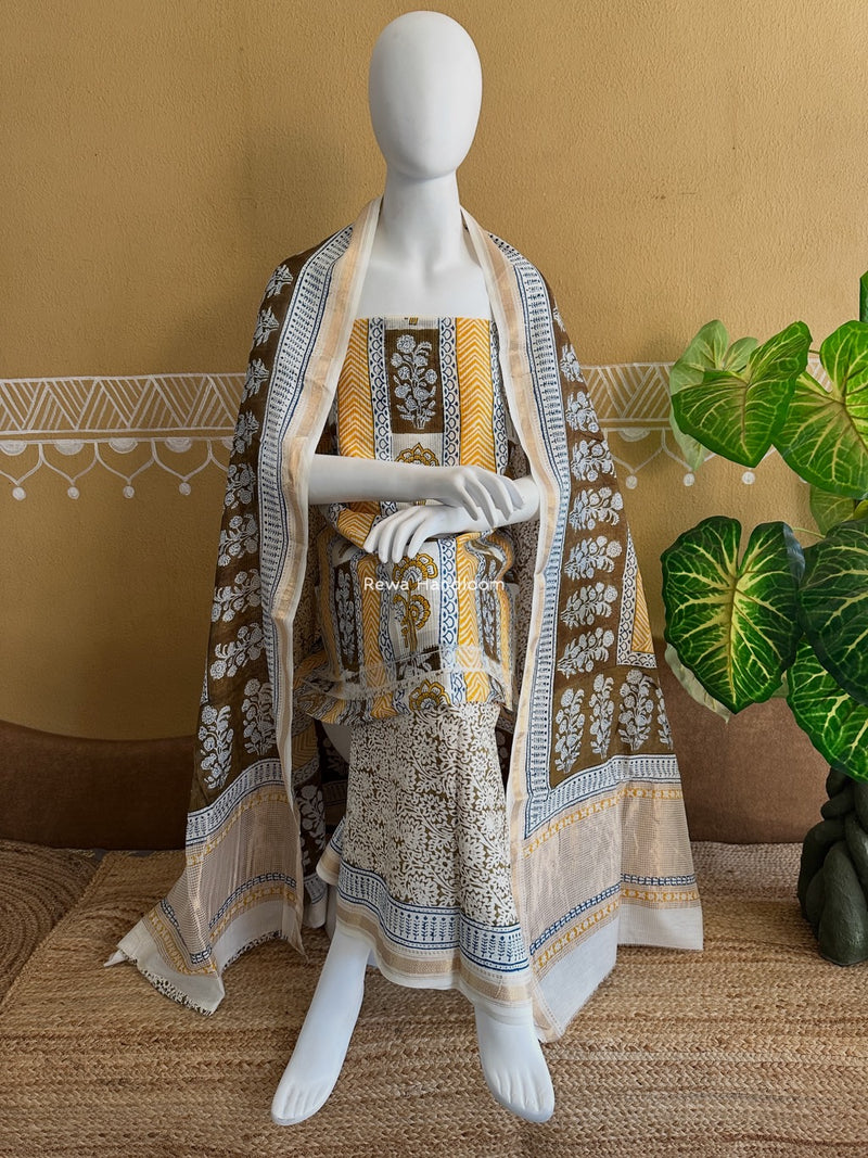 Maheshwari Bagh Indigo Print Suit