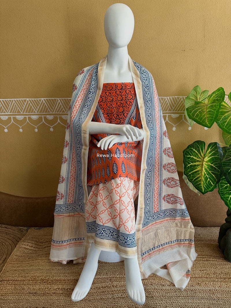 Maheshwari Bagh Indigo Print Suit