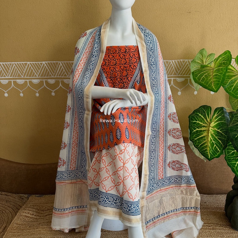 Maheshwari Bagh Indigo Print Suit