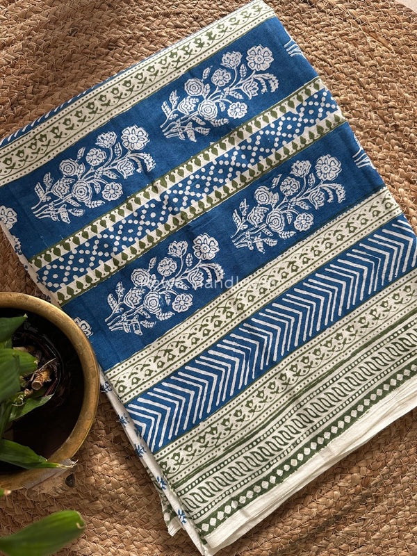 Blue-White Indigo Bagh Print Suit BCI022
