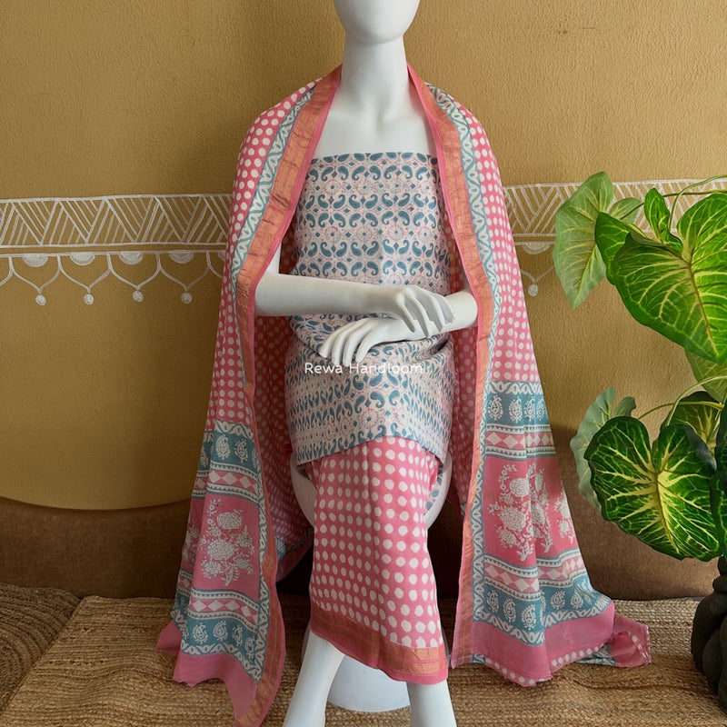 Maheshwari Bagh Indigo Print Suit