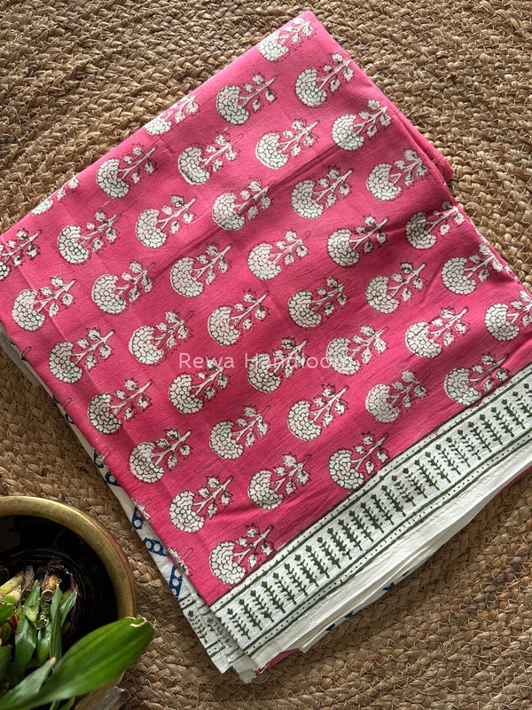 Pink-White Indigo Bagh Print Suit BCI023