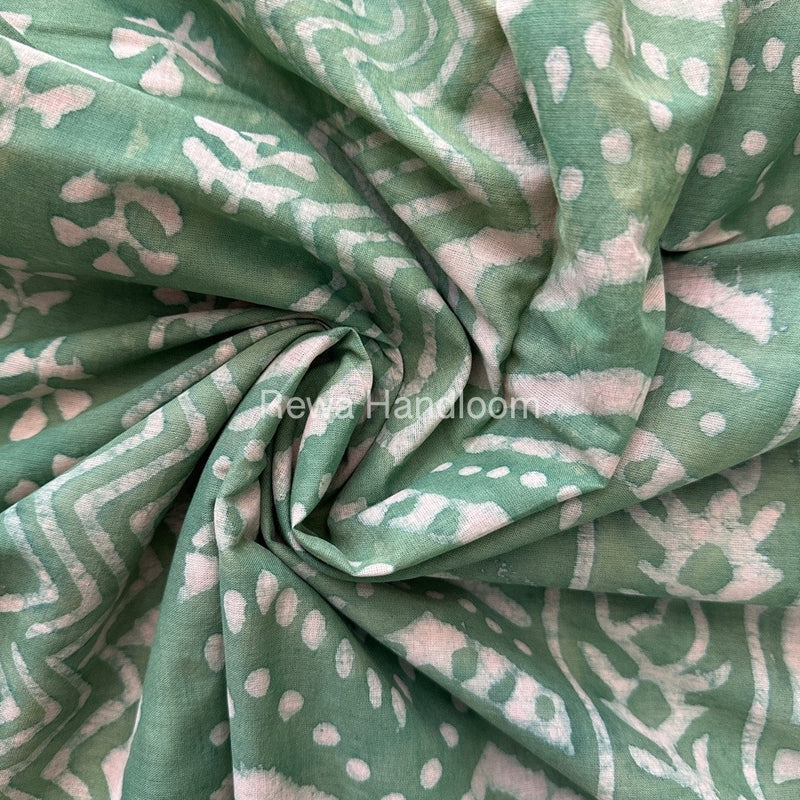 Sea Green Cotton Printed Saree CS031