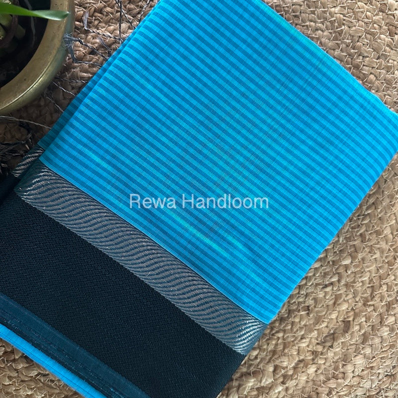 Maheshwari Sky Blue Resham Thread Border Saree RTBS09