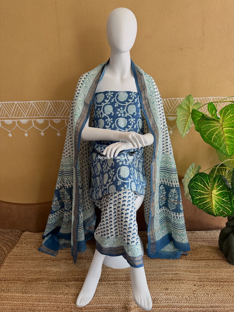 Maheshwari Bagh Indigo Print Suit