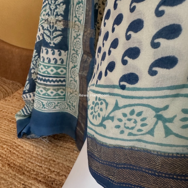 Maheshwari Bagh Indigo Print Suit