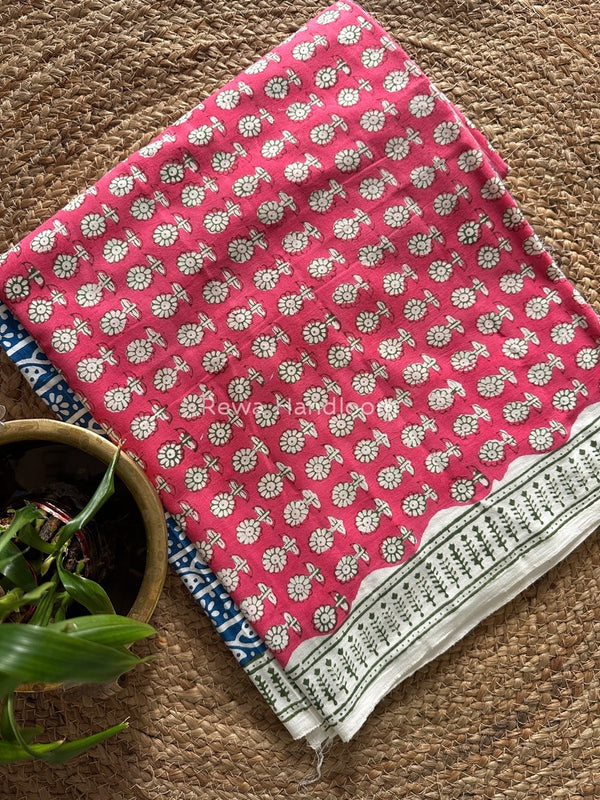 Pink-Blue Indigo Bagh Print Suit BCI028