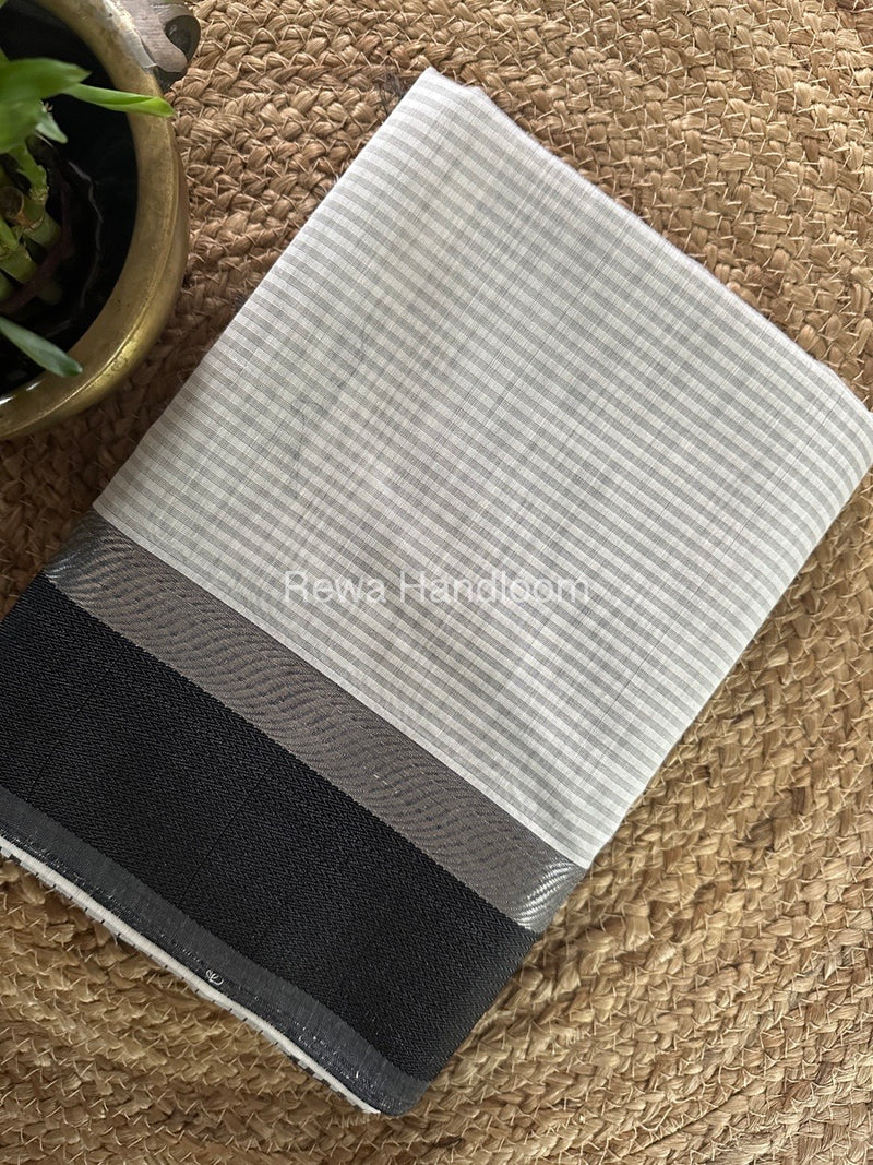 Maheshwari White Resham Thread Border Saree RTBS012