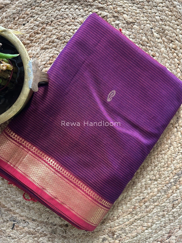 Maheshwari Purple Zari Butti Saree ZBB039