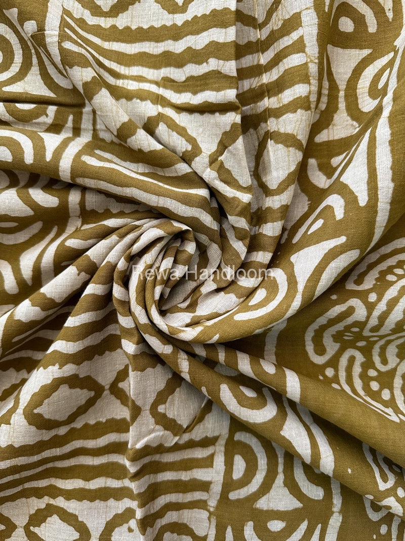 Mehandi Cotton Printed Saree CS06