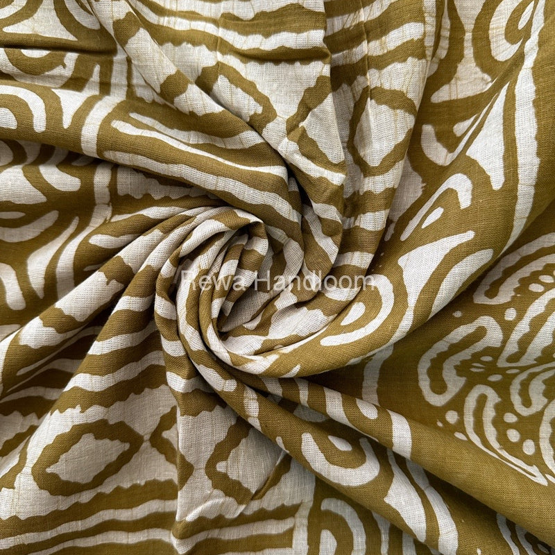 Mehandi Cotton Printed Saree CS06