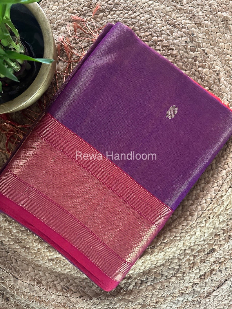 Maheshwari Purple Tissue Butti Saree TBBS092