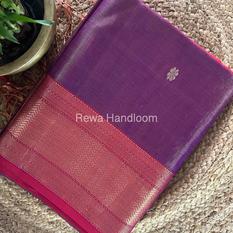Maheshwari Purple Tissue Butti Saree TBBS092