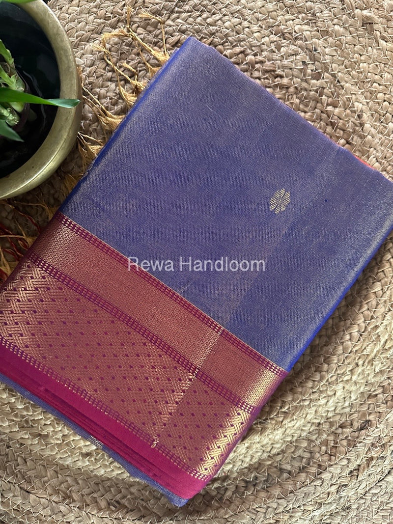 Maheshwari Blue Tissue Butti Saree TBBS091