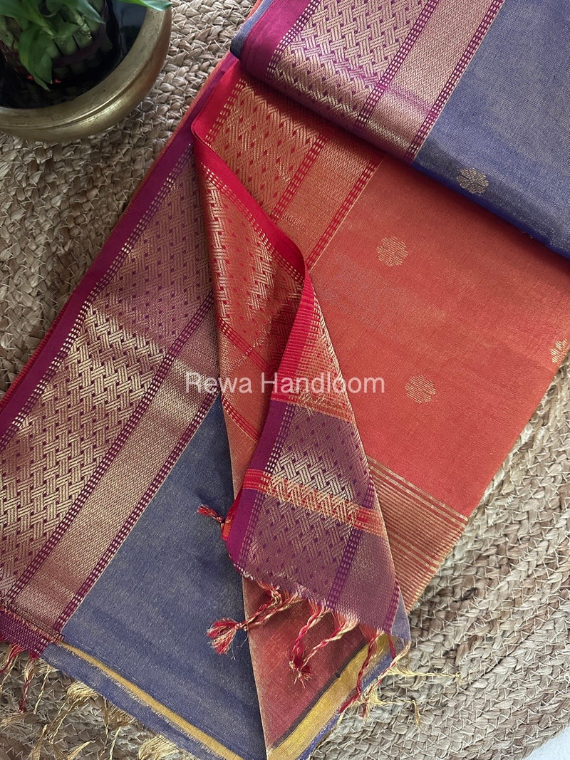 Maheshwari Tissue Butti Saree