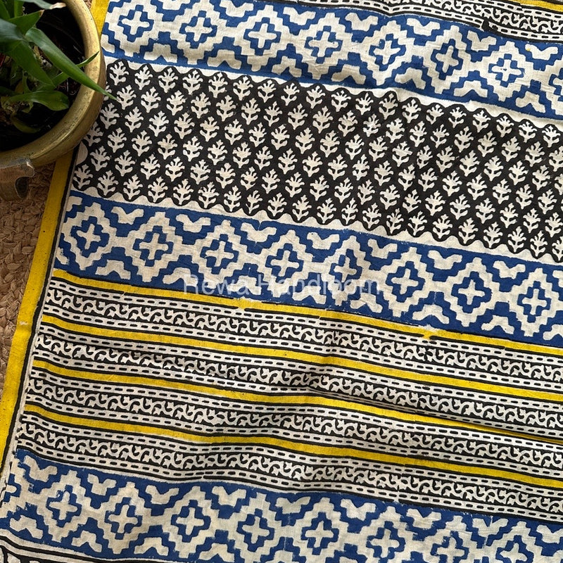 Cream Cotton Printed Saree CS017