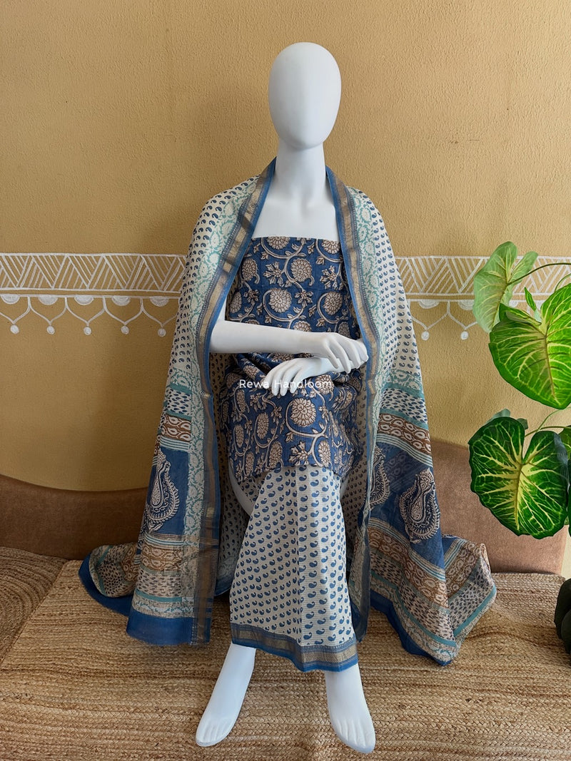 Maheshwari Bagh Indigo Print Suit