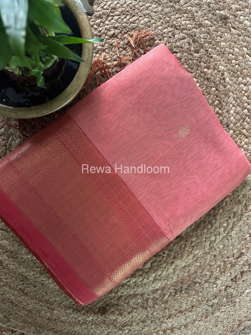 Maheshwari Peach Tissue Butti Saree TBBS094
