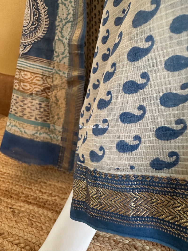 Maheshwari Bagh Indigo Print Suit