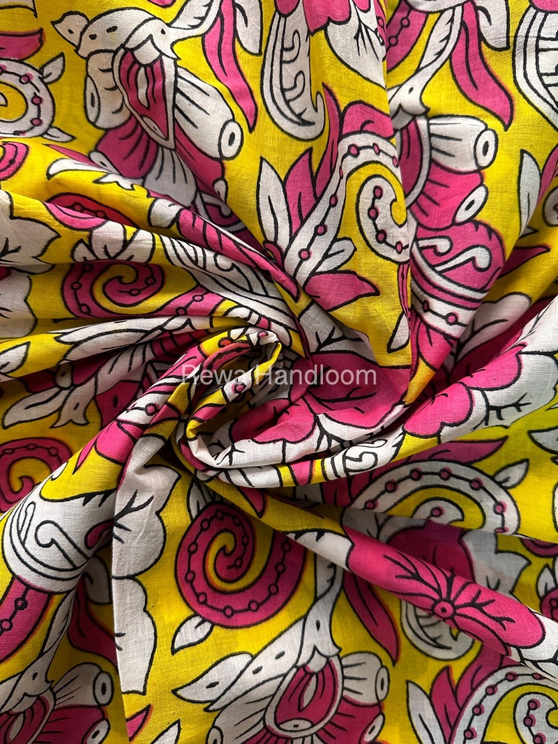 White Cotton Printed Saree CS029