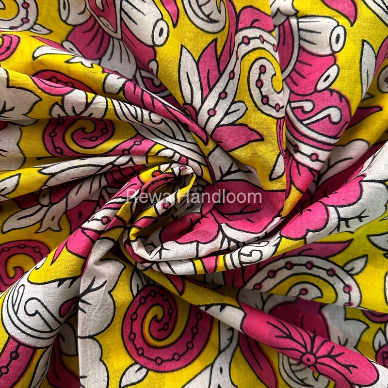 White Cotton Printed Saree CS029