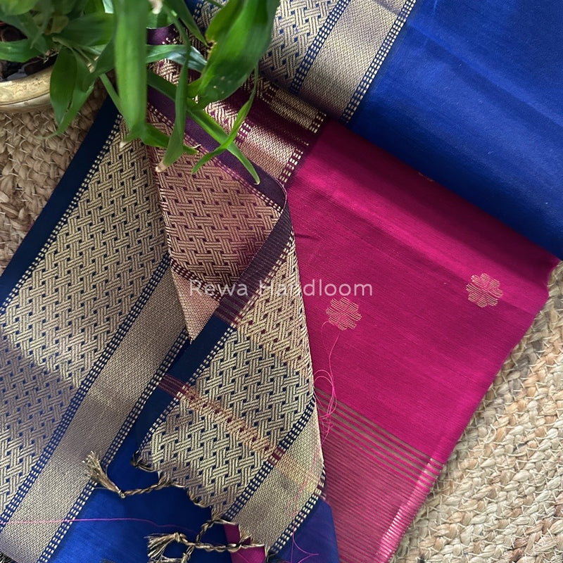 Zari Butti Maheshwari Saree