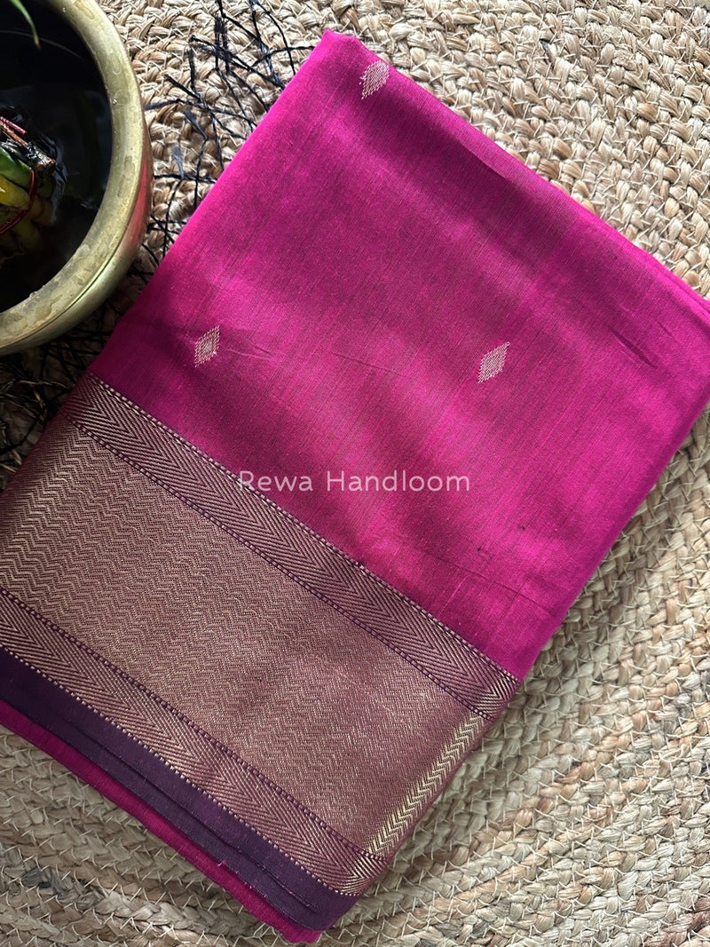  Magenta Zari Butti Maheshwari Saree JBS036