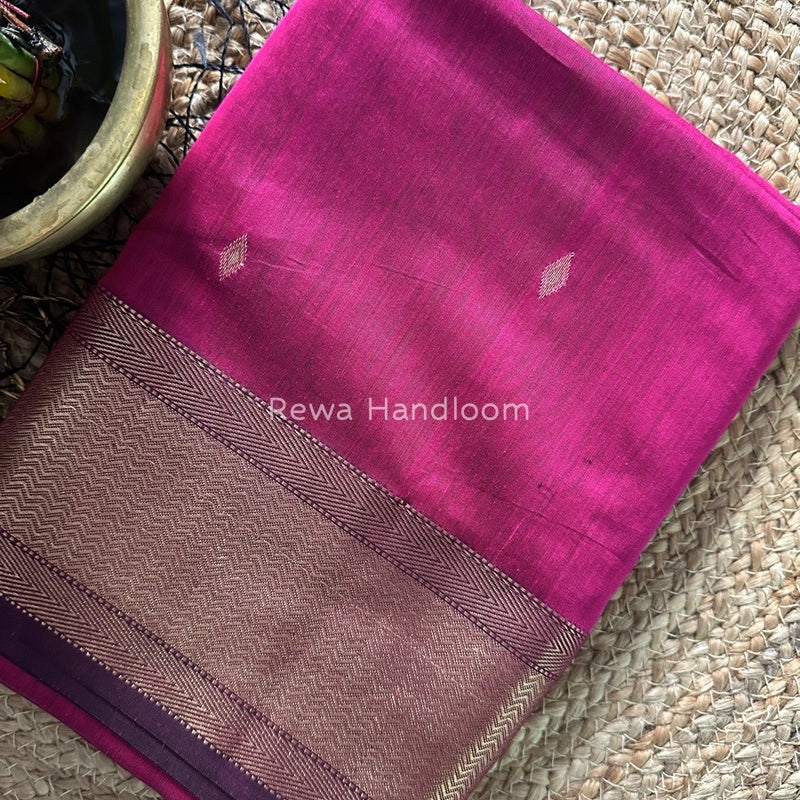  Magenta Zari Butti Maheshwari Saree JBS036