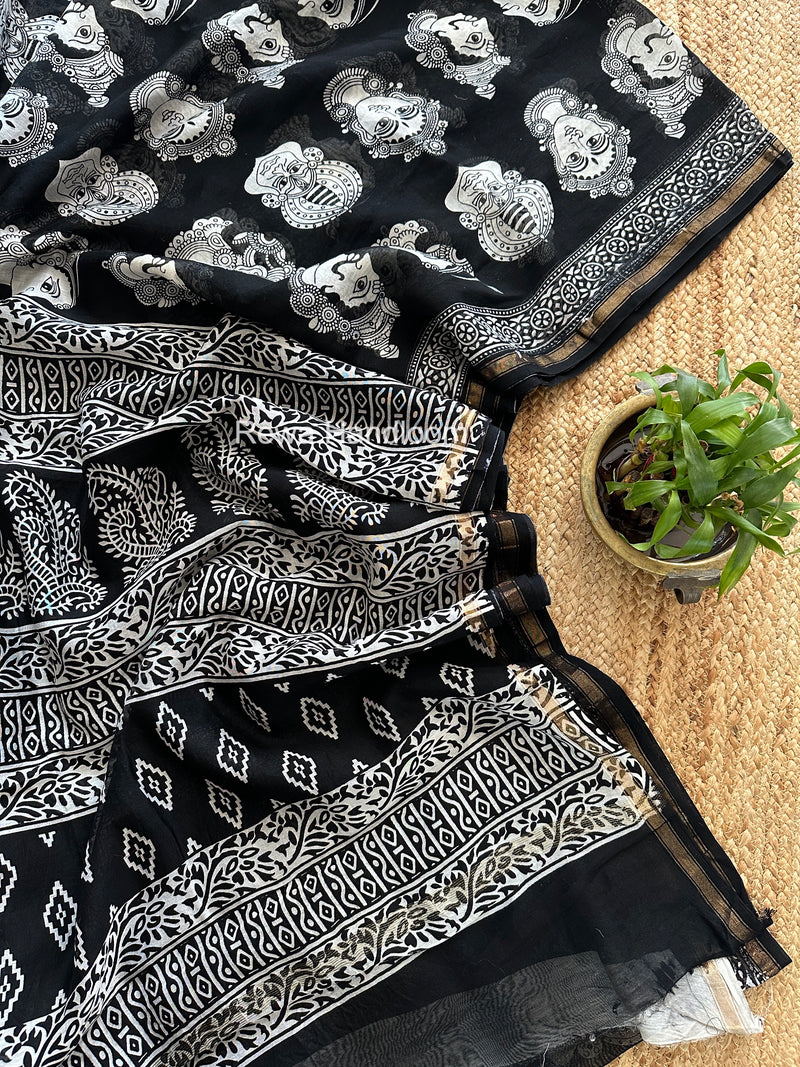  Chanderi Silk Printed Saree
