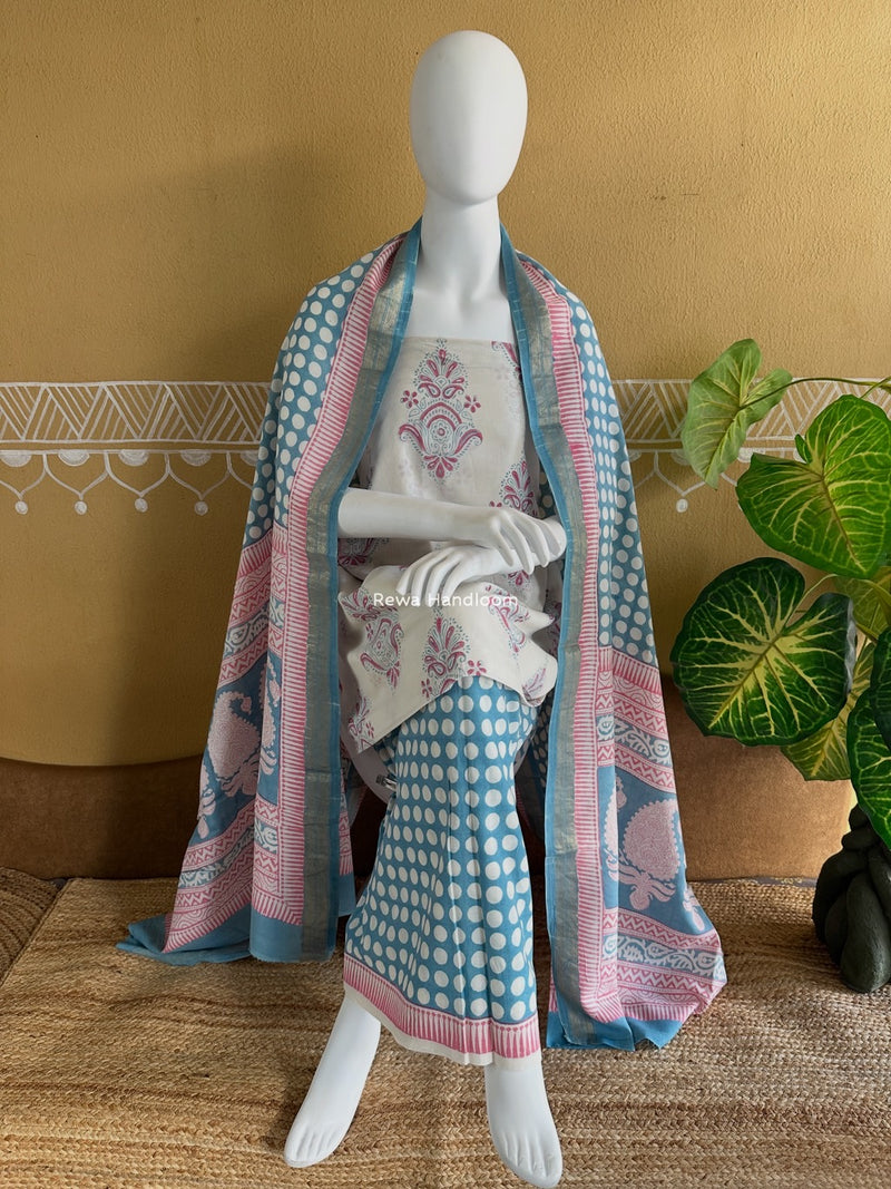 Indigo Bagh Print Suit