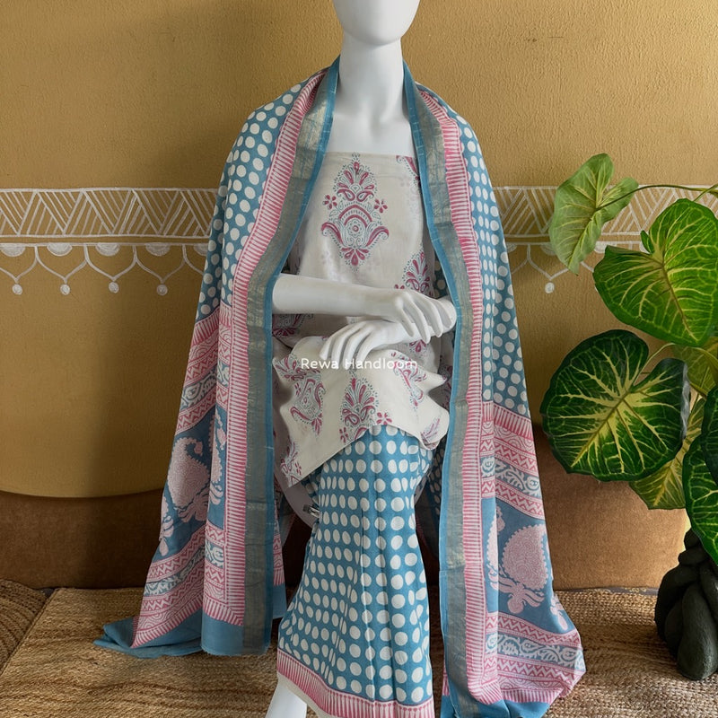 Indigo Bagh Print Suit