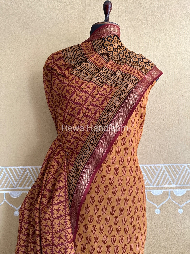 Maheshwari Mustard Bagh Print Suit BSP0185