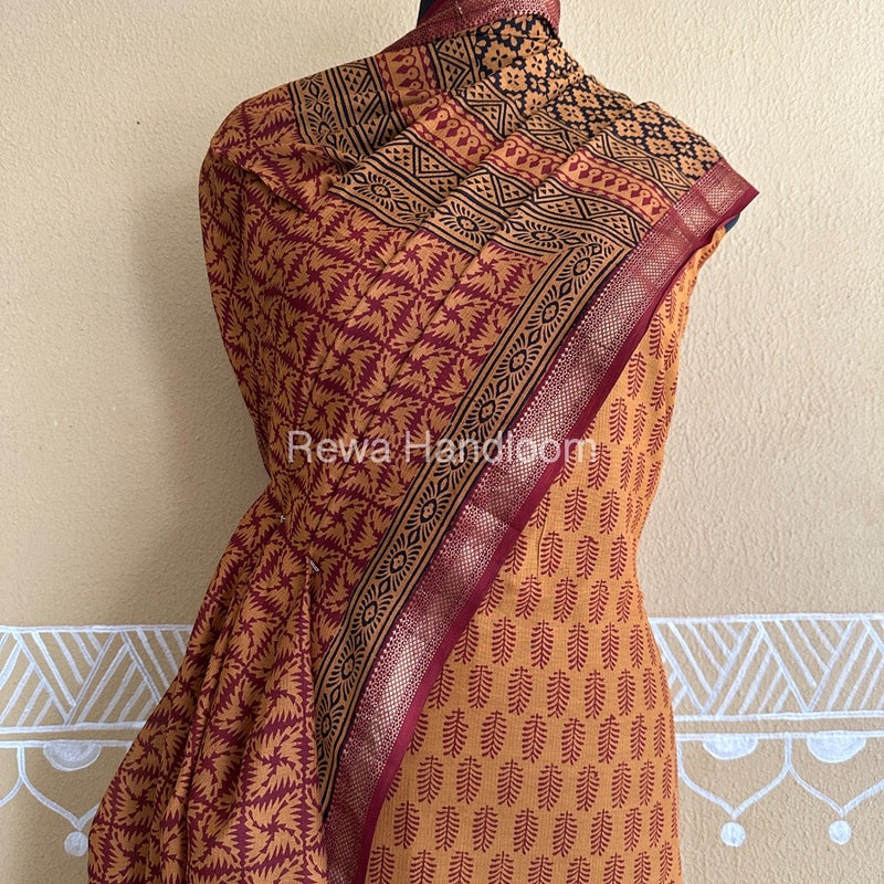 Maheshwari Mustard Bagh Print Suit BSP0185