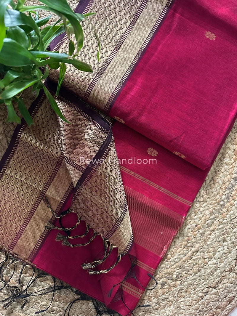 Zari Butti Maheshwari Saree