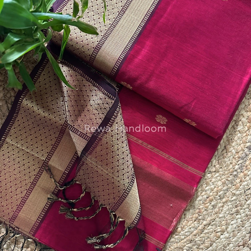 Zari Butti Maheshwari Saree
