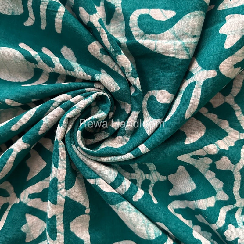 Sea Green Cotton Printed Saree CS037
