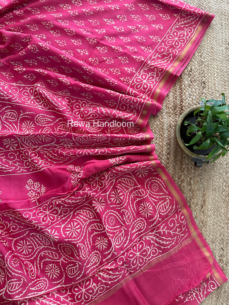 Chanderi Silk Printed Saree