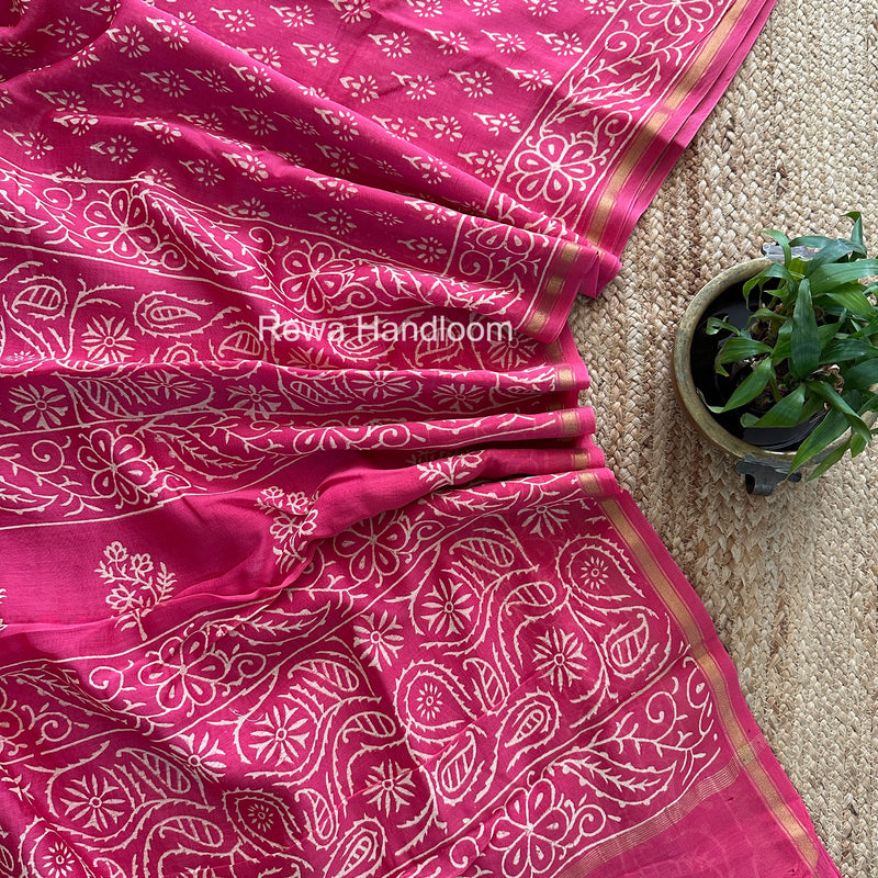 Chanderi Silk Printed Saree