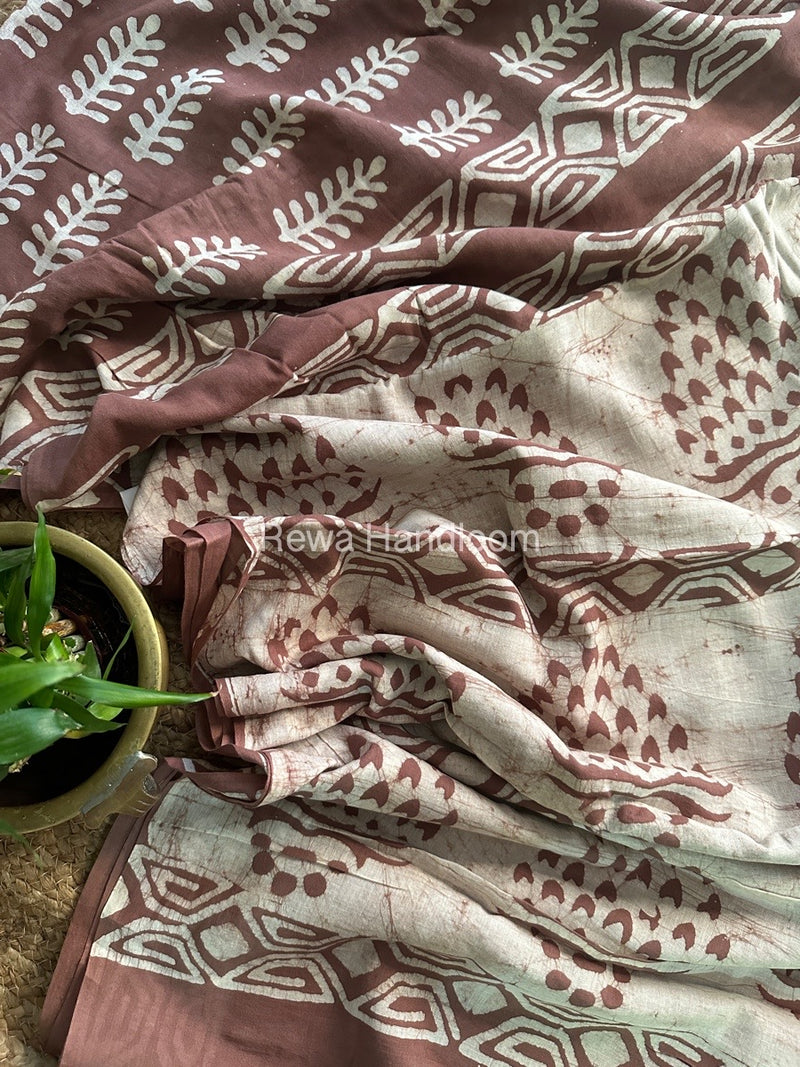 Onion Pink Cotton Printed Saree CS024