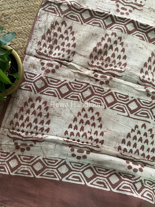 Onion Pink Cotton Printed Saree CS024