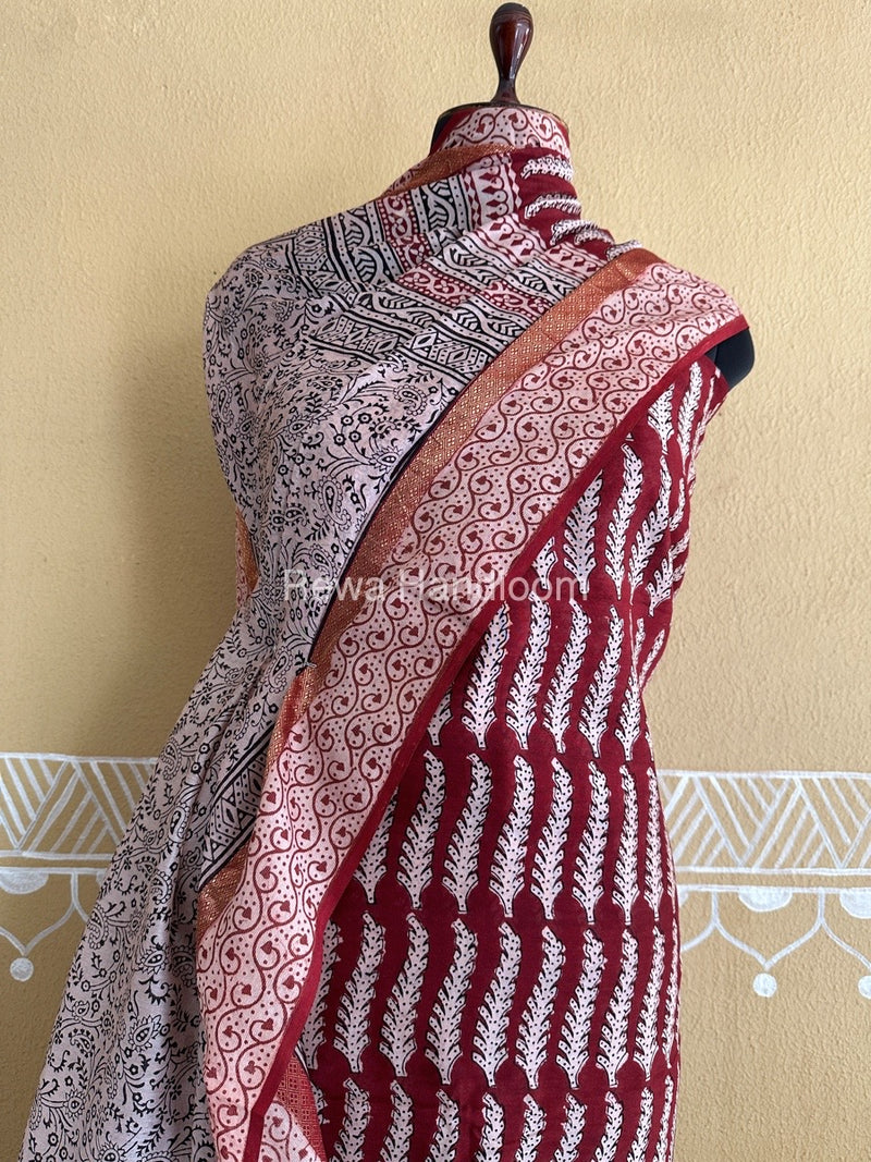 Maheshwari Maroon Bagh Print Suit BSP0183