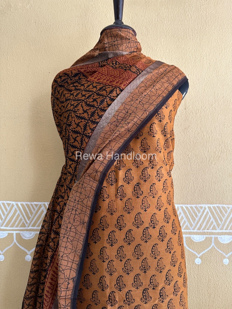 Maheshwari Mustard Bagh Print Suit BSP0161