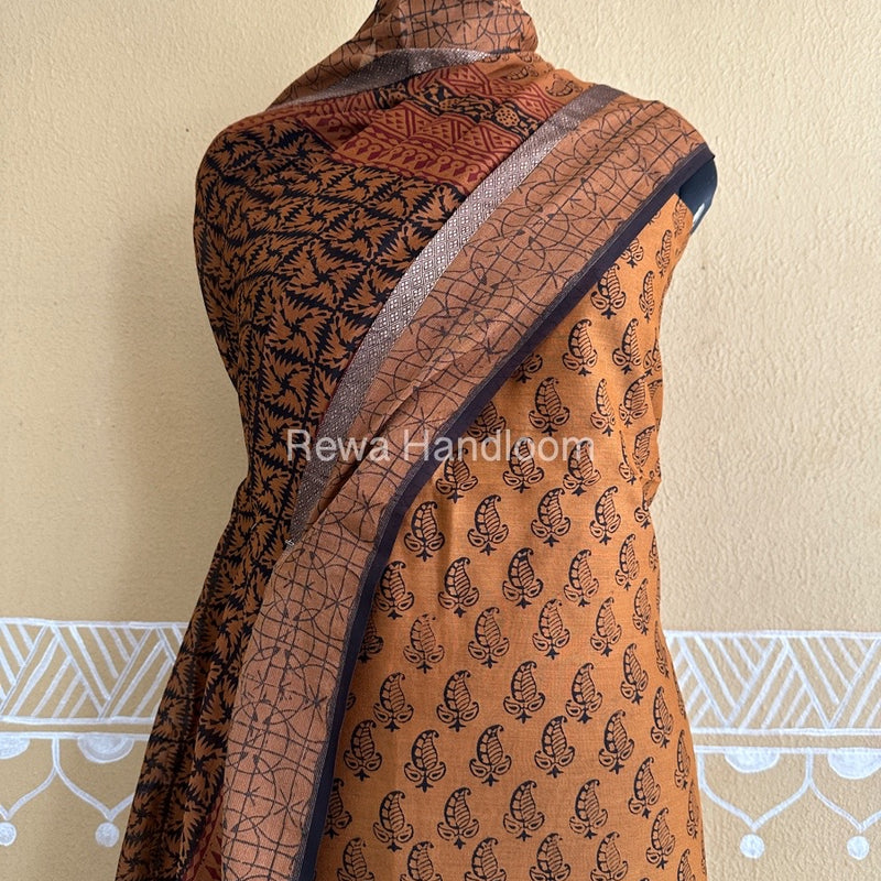 Maheshwari Mustard Bagh Print Suit BSP0161