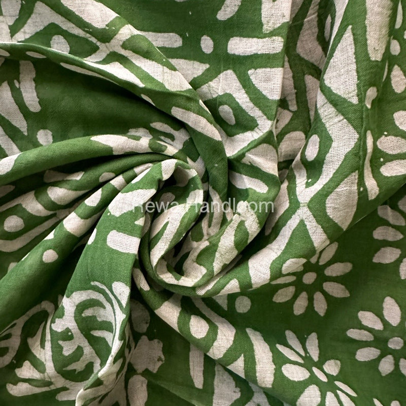 Green Cotton Printed Saree CS020