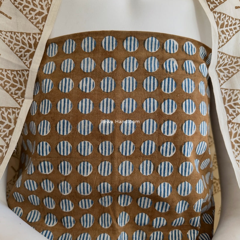 Brown-White Indigo Bagh Print Suit BCI033