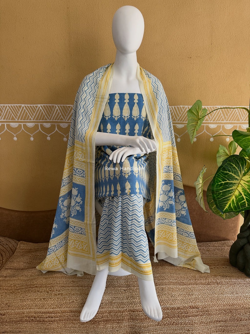 Indigo Bagh Print Suit